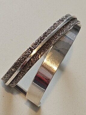 Vintage 1989 Rainstar Navajo Modernist Sterling Silver Cuff Bracelet